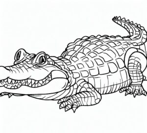 Alligator’s jaws: sharp teeth revealed coloring page