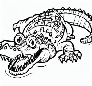 Alligator’s jaws: a terrifying sight coloring page