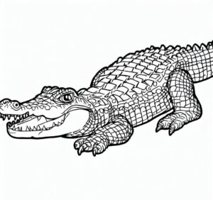 Alligator silhouette: a striking image coloring page