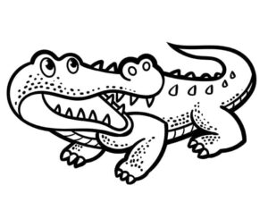 Alligator silhouette: a striking image coloring page