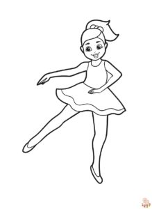 Ballerina moving on dance floor coloring page