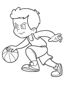 Basketball dreams: a boy’s grip coloring page