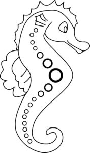 Beautiful seahorse coloring page