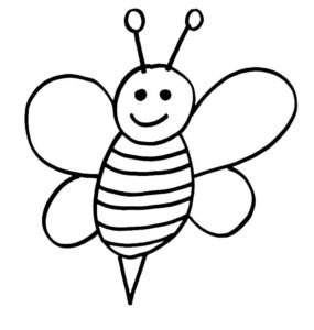 Bee smiles: a surreal moment coloring page