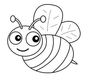 Bee smiles: a surreal moment coloring page