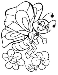 Bee’s choice: big flower or small? coloring page