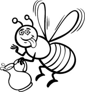 Bee’s sweet surprise: jar of honey coloring page