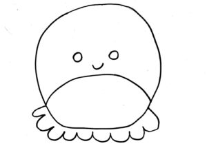 Big head, tiny body: cute character design coloring page