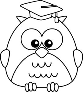 Bird graduation coloring page coloring page