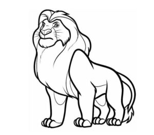 Black lion silhouette: striking artwork coloring page