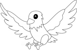 Black & white eagle soaring: majestic flight coloring page