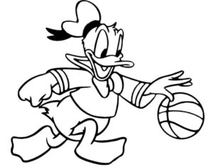 Blurry basketball player in action coloring page