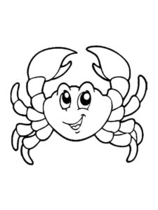 Bow-tied crab finds happiness in simplicity coloring page