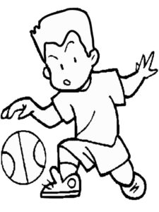 Boy’s basketball shot: pure joy coloring page