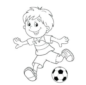 Boy chases bouncing ball: a race against time coloring page