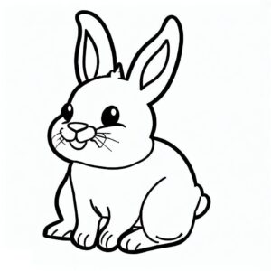 Bunny’s grin: amusement and twitching nose coloring page