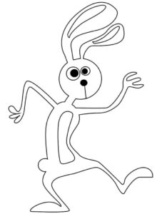 Bunny’s joyful leap: a white page blur coloring page