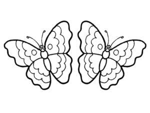 Butterflies: side by side, same direction coloring page