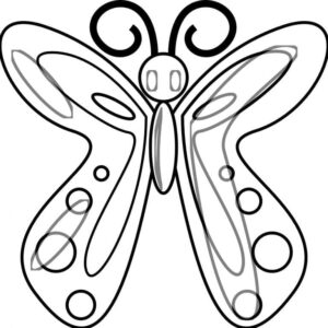 Butterfly face on blank page coloring page