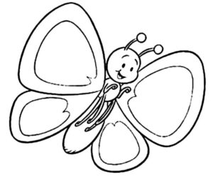 Butterfly resting on leaf: serenity coloring page