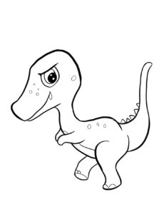 Cartoon Dinosaur Drawing: Big Head, Spikes, Fearsome Appearance – SEO coloring page