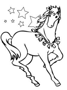 Celestial horse: a cosmic gallop coloring page