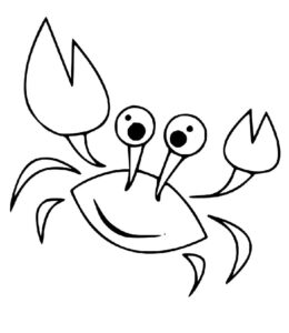 Crab’s cheerful grin: a close encounter coloring page