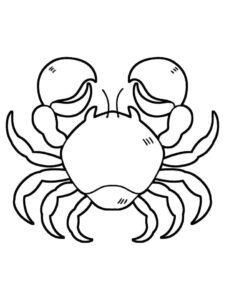 Crab claws dominate white canvas coloring page