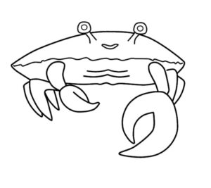 Crab’s playful claw: a grinning gesture coloring page