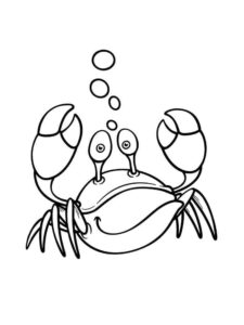 Crab’s playful invitation: a shimmering bubble coloring page