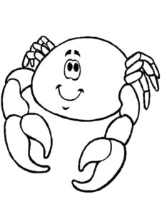 Crab’s white body, black outline coloring page