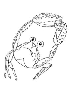 Crab’s coin: a tale of greed coloring page