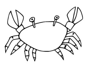 Crab’s menacing claws dominate scene coloring page