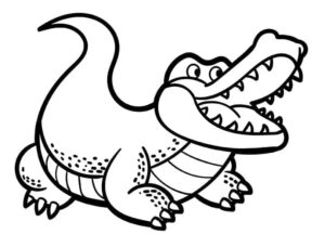 Crocodile’s jaws: sharp teeth revealed coloring page