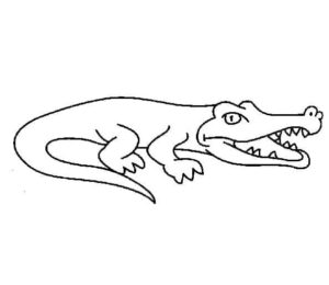 Crocodile lurks in the shadows coloring page