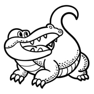 Crocodile lurks: a stark silhouette coloring page