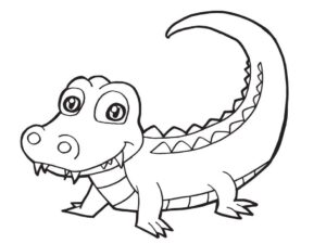 Crocodile’s powerful stance: a close-up coloring page