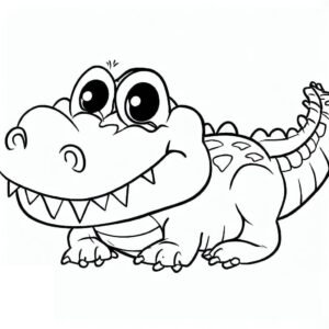 Crocodile’s silent snarl: power & danger coloring page