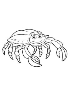 Crowned crab king of the beach coloring page