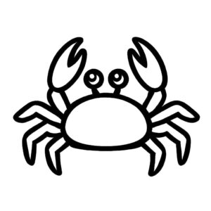 Curious crab: one claw bigger than the other coloring page