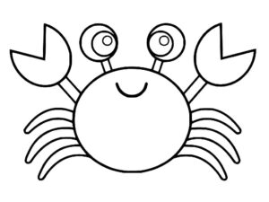 Curious crab’s sideways grin coloring page