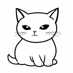 Cute cat nap: kid’s drawing coloring page