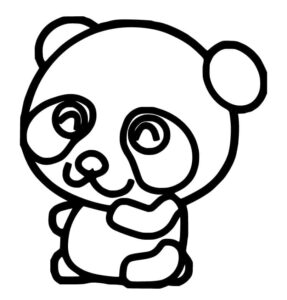 Cute panda with big eyes and small nose coloring page