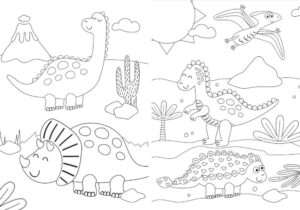 Dinosaur Coloring Page: Bring Prehistoric Creatures to Life with Color coloring page