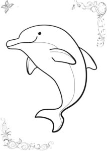 Dolphin joy: swimming in the ocean coloring page