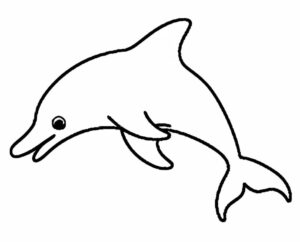 Dolphin leaps, mouth open wide coloring page