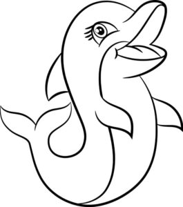 Dolphin leaps: joyful ocean moment coloring page