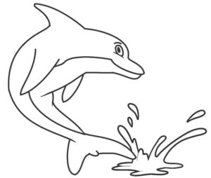 Dolphin leaps: sunlit splash of grace coloring page