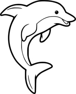 Dolphin smiles: a rare sight coloring page