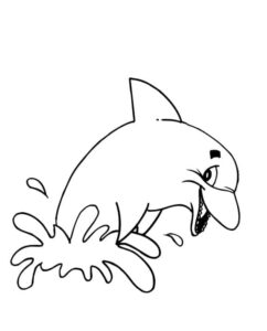 Dolphin’s joyful leap: a splash of fun coloring page